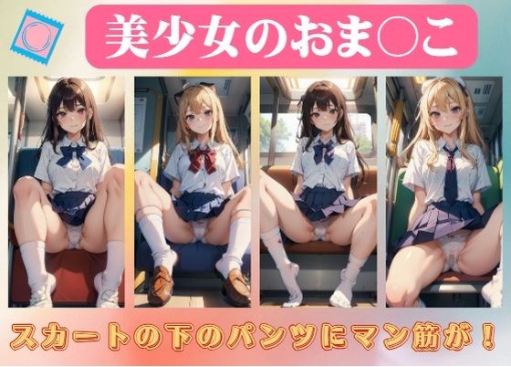 美少女のおま〇こ〜スカートの下のパンツにマン筋が！【エロ見放題タイム】